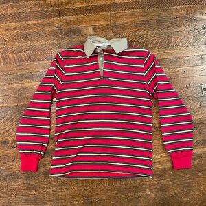 Vintage striped polo long sleeve shirt